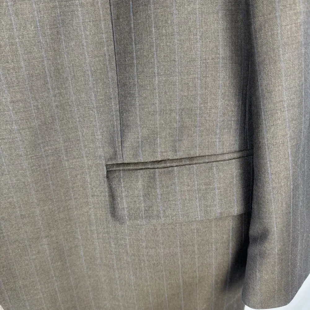 Vintage Oscar de la Renta Wool Blazer 44S Pinstrip Sport Coat, Classic, Designer